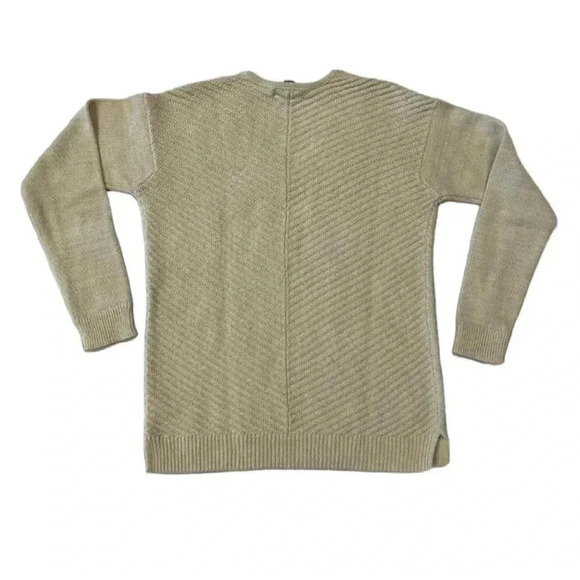 Chaps White Cream Gold Glitter V Neck Knit Sweater Size XS - Picture 7 of 9